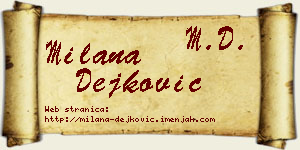 Milana Dejković vizit kartica